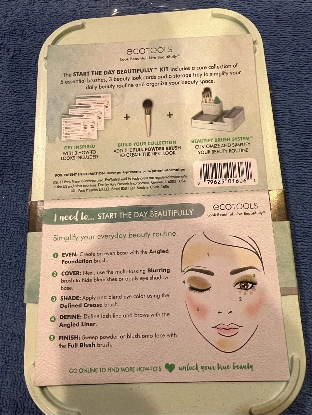 ecotools Bamboo Handle Makeup Brush Set with Brown Bristles and Silver Ferrules